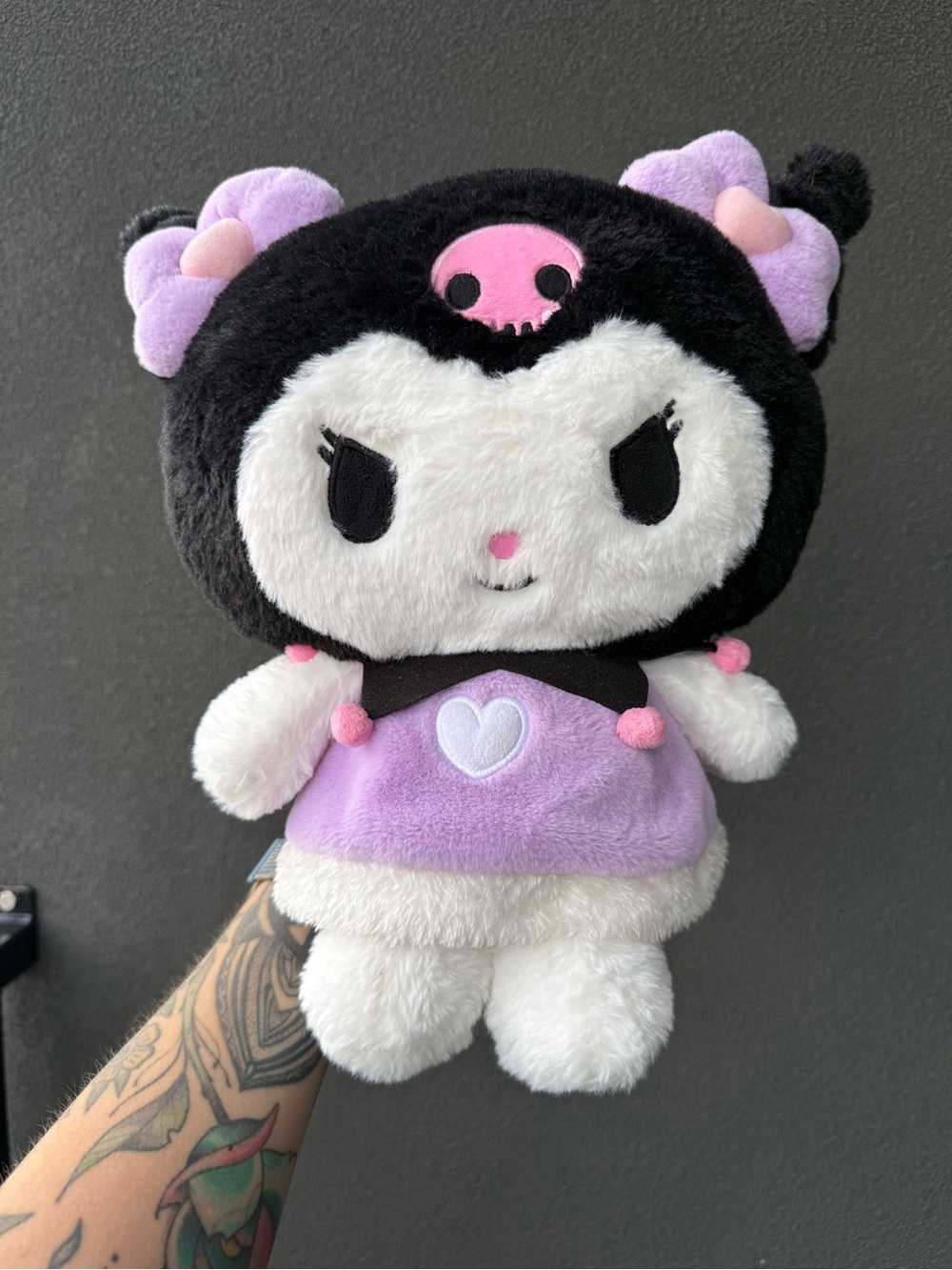 Kuromi Sanrio Puroland Japanese Plush Doll - Purple & White Stuffed Animal Toy